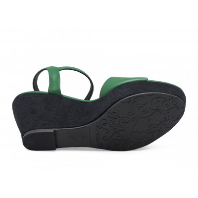 Women Sandals High Heel HSC-93 Green Nappa